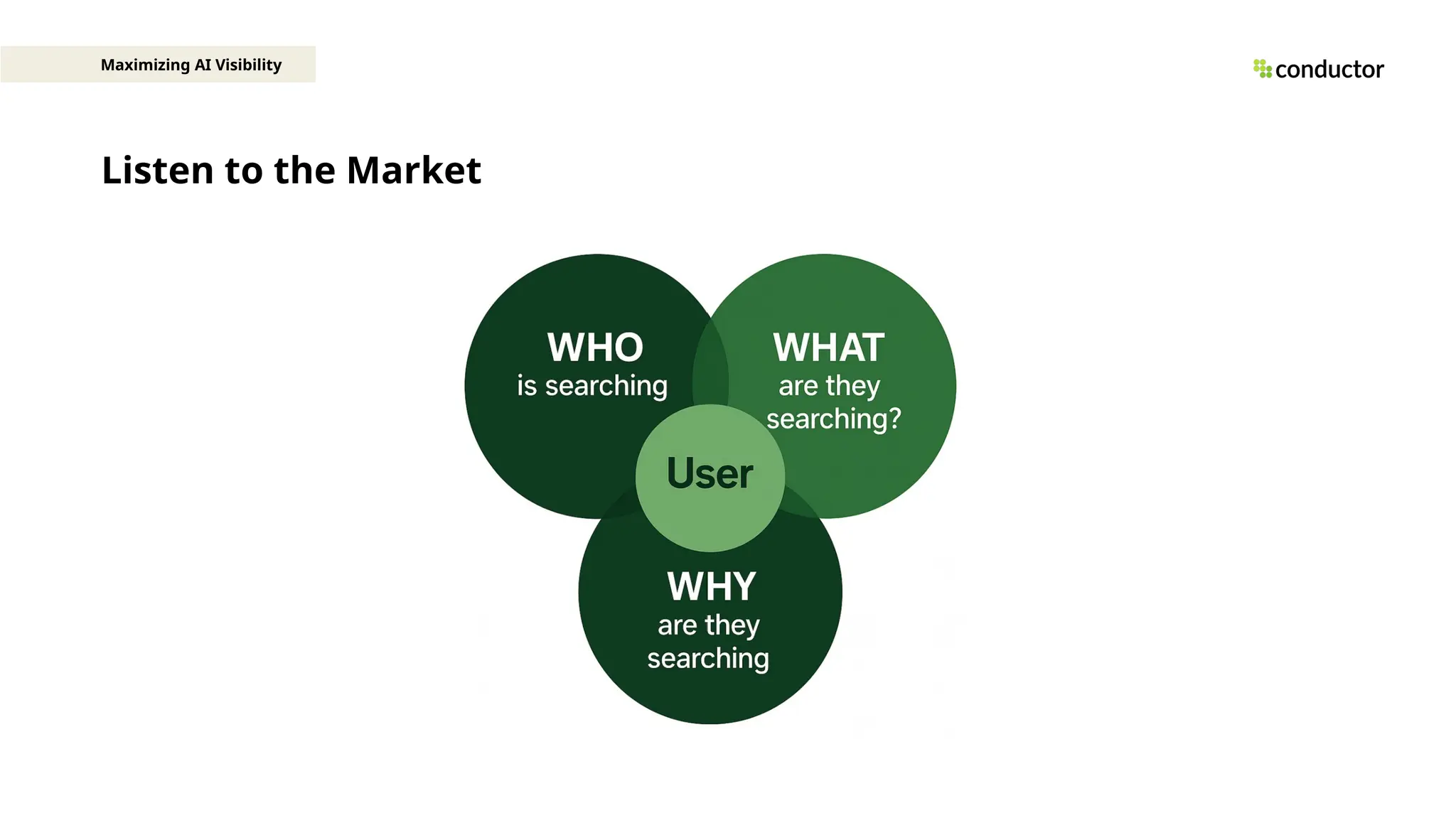 Listen to the Market
Maximizing AI Visibility
 