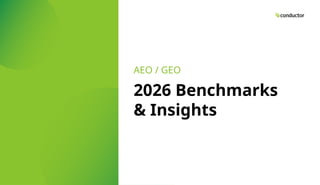 2026 Benchmarks
& Insights
AEO / GEO
 