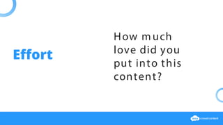 How much
love did you
put into this
content?
Effort
 