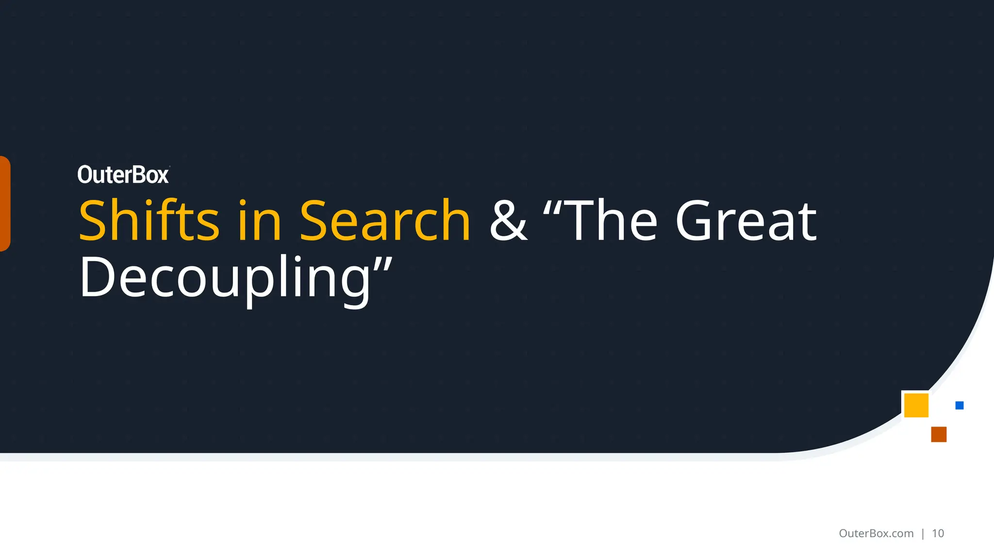 Shifts in Search & “The Great
Decoupling”
OuterBox.com | 10
 