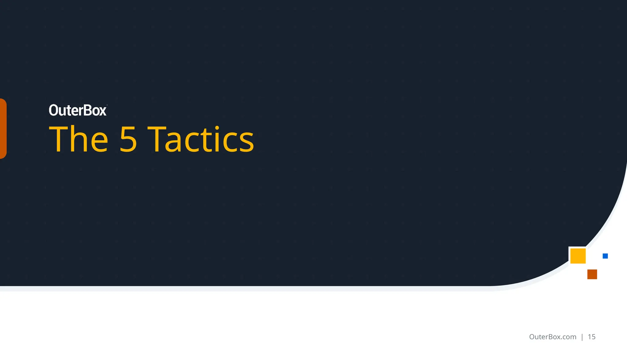 The 5 Tactics
OuterBox.com | 15
 
