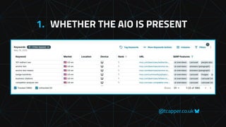 @tcapper.co.uk
1. WHETHER THE AIO IS PRESENT
 