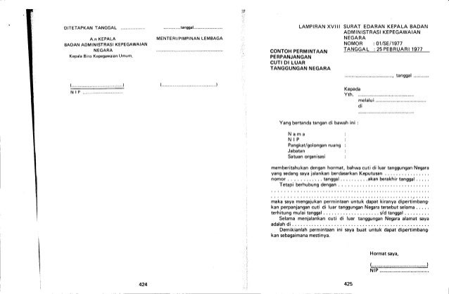 Contoh Surat Cuti Luar Tanggungan Negara - Surat 26 Contoh Surat Cuti Luar Tanggungan Negara - Surat 26