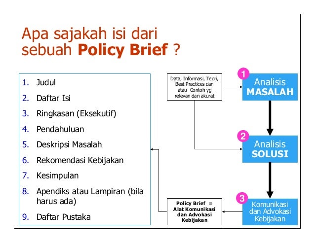 Sekelumit Tentang Penyusunan Policy Brief