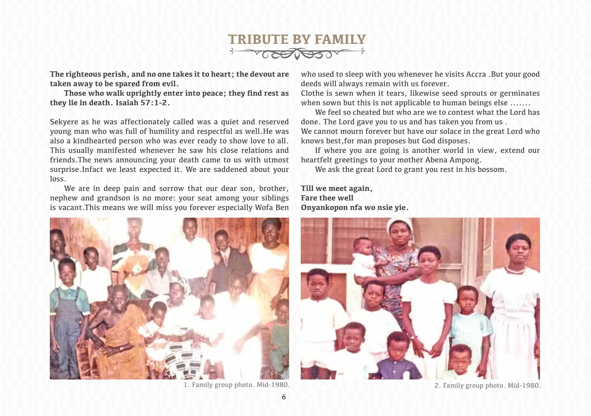 The Late Samuel Sekyere Safo-Ankoma Funeral Booklet | PDF