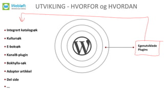 Kultursøk
Egenutviklede
Plugins
UTVIKLING - HVORFOR og HVORDAN
Integrert katalogsøk
E-boksøk
KanalB-plugin
Bokhylla-søk
Adopter artikkel
Del side
...
 
