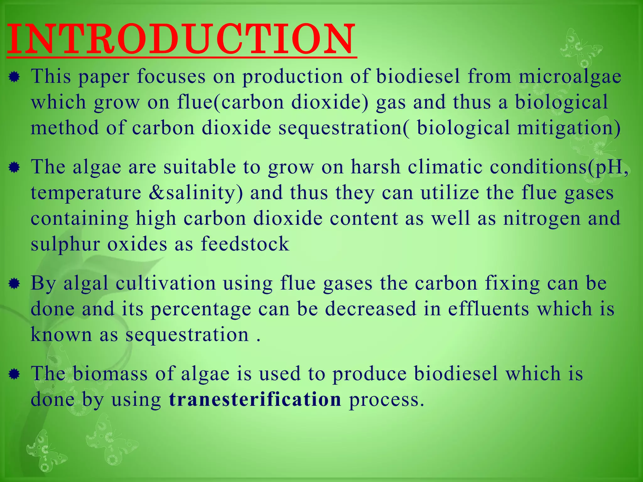 Biodiesel Production From Micro Algae Ppt