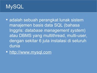 Sekilas Tentang MySQL | PPT