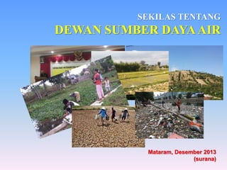 SEKILAS TENTANG

DEWAN SUMBER DAYA AIR

Mataram, Desember 2013
(surana)

 