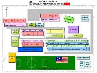 DEWAN ILMI BILIK SAINS B. PJ STOR T TDEWAN ILMI BILIK SAINS B. PJ STOR T T
PRA
NUR
ILMI
1
PRA
NUR
ILMI
1
KUARTERS GURUKUARTERS GURU
KANTINKANTIN
TAMANTAMAN TAMANTAMAN
PONDOK
PENGAWAL
PONDOK
PENGAWAL
T BILIK K .HIDUP B.RAWATAN KEDAIT BILIK K .HIDUP B.RAWATAN KEDAI
PRA
NUR ILMI 2
PRA
NUR ILMI 2
TEMPAT LETAK BASIKALTEMPAT LETAK BASIKAL
MAKMAL
ICT
MAKMAL
ICT
P A D A N G S E K O L A H
T 1 S 1 P 1 M ETEMST 1 S 1 P 1 M ETEMS
B.BOSS B.UPSR 4S BILIK GURU PEJABAT T TB.BOSS B.UPSR 4S BILIK GURU PEJABAT T T
UPP BILIK PSV 5 P 5MI 5I 4I 4 M T TUPP BILIK PSV 5 P 5MI 5I 4I 4 M T T
5S BILIK MUZIK BILIK PPSMI 2 BILIK SAINS 4 P T T5S BILIK MUZIK BILIK PPSMI 2 BILIK SAINS 4 P T T
T 6 S 6 P 6 M 6 IT 6 S 6 P 6 M 6 I
B.TAYANG PERPUSTAKAANB.TAYANG PERPUSTAKAAN
2S 2P 2M2S 2P 2M
DISIPLIN PEMULIHAN 1IDISIPLIN PEMULIHAN 1I
3 I 3M 3P 3S3 I 3M 3P 3S
TAMAN
PRA 1
TAMAN
PRA 1
TAMAN
PRA 2
TAMAN
PRA 2
KEBUN
BUNGA
KEBUN
BUNGA
SALL PUSAT j-QAF 2I
BILIK
AKSES
FIKRAH
SALL PUSAT j-QAF 2I
BILIK
AKSES
FIKRAH
DATARAN
BUDI
PELAN BANGUNAN
SEKOLAH KEBANGSAAN RUSILA
U
SURAU
SURAU
PRA
NUR
ILMI 3
PRA
NUR
ILMI 3
 