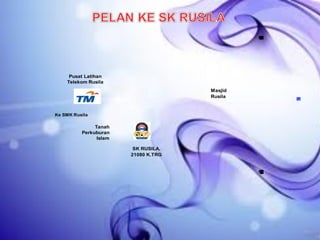 DariK.TerengganuDariMarang
Masjid
Rusila
Pusat Latihan
Telekom Rusila
Tanah
Perkuburan
Islam
SK RUSILA,
21080 K.TRG
LautChinaSelatan
Ke SMK Rusila
 