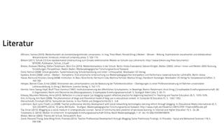 Literatur 
Aßmann, Sandra (2010). Medienhandeln als kontextübergreifender Lernprozess. In: Hug, Theo/Maier, Ronald (Hrsg.), Medien - Wissen - Bildung. Explorationen visualisierter und kollaborativer 
Wissensräume. Innsbruck: innsbruck university press. S. 102-115. 
Bitkom (2011). Schule 2.0 Eine repräsentative Untersuchung zum Einsatz elektronischer Medien an Schulen aus Lehrersicht. http://www.bitkom.org/files/documents/ 
BITKOM_Publikation_Schule_2.0.pdf 
Breiter, Andreas/Welling, Stefan/Stolpmann, Börn Eric (2010). Medienkompetenz in der Schule. Berlin: Vistas.Feierabend, Sabine/Klingler, Walter, (2003). Lehrer/-Innen und Medien 2003: Nutzung, 
Einstellungen, Perspektiven. Baden-Baden. Medienpädagogischer Forschungsverbund Südwest. 
Fend, Helmut (2008). Schule gestalten. Systemsteuerung, Schulentwicklung und Unter- richtsqualität. Wiesbaden: VS–Verlag. 
Gysbers, Andre (2008). Lehrer - Medien - Kompetenz. Eine empirische Untersuchung zur Medienpädagogischen Kompetenz und Performanz niedersächsischer Lehrkräfte. Berlin: Vistas. 
Hasse, Raimund/Krücken, Georg (2008). Institution. In: Baur, Nina/Korte, Hermann/Löw, Martina/Schroer, Markus (Hrsg.), Handbuch Soziologie. Wiesbaden: VS Verlag für Sozialwissenschaften. S. 
163-182. 
Helsper, Werner/Cloer, Ernst (2000). Antinomien des Lehrerhandelns und die Bedeutung der Falllrekonstruktion - Überlegungen zu einer Professionalisierung im Rahmen universitärer 
Lehrerausbildung. In: (Hrsg.). Weinheim: Juventa-Verlag. S. 142-177. 
Herrlitz, Hans-Georg/Hopf, Wulf/Titze, Hartmut (1997). Institutionalisierung des öffentlichen Schulsystems. In: Beaethge, Martin/Nevermann, Knut (Hrsg.), Enzyklopädie Erziehungswissenschaft. Bd 
5: Organisation, Recht und Ökonomie des Bildungswesesns. Enzyklopädie Erziehungswissenschaft. 5. Stuttgart: Klett Cotta. S. 55-71. 
Killeavy, Maureen/Moloney, Anne (2010). Reflection in a social space: Can blogging support reflective practice for beginning teachers? In: Teaching and Teacher Education 26, S. 1070-1076. 
Kim, H/Hyung, Kim Nam (2008). The phenomenon of blogs and theoretical model of blog use in educational context. In: Computer & Education 51, S. 1342-1352. 
Kleinschmidt, Christoph (2014). Semantik der Grenze. In: Aus Politik und Zeitgeschichte 63, S. 3-8. 
Luehmann, April Lynn/Tinelli, Liz (2008). Teacher professional identity development with social networking technologies: learning reform through blogging. In: Educational Media International 45, S. 
323-333.MPFS, (2014). 15 Jahre JIM Studie. . Stuttgart. Medienpädagogischer Forschungsverbund Südwest: http://www.mpfs.de/fileadmin/JIM15/PDF/15JahreJIMStudie.pdf. 
Top, Ercan (2012). Blogging as a social medium in undergraduate courses : Sense of community best predictor of perceived learning. In: Internet and Higher Education 15, S. 24-28. 
Tulodziecki, G. (2010). Medien im Unterricht. Enzyklopädie Erziehungswissenschaft Online, Band: Medienpädagogik, 1-31. doi: 10.3262/EEO09100076 
Wiater, Werner (2002). Theorie der Schule. Donauwörth: Auer. 
Zandi, Peivand/Thang, Siew Ming/Krish, Pramela (2014). Teacher Professional Development through Blogging: Some Preliminary Findings. In: Procedia - Social and Behavioral Sciences 118, S. 
530-536. 
 