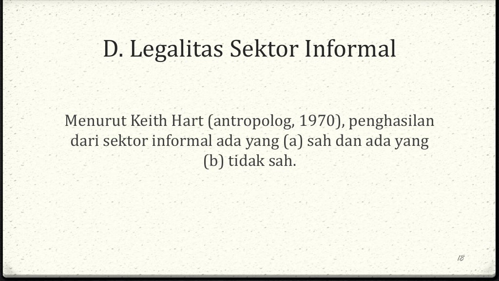 Sektor informal (Pengantar Studi Kependudukan)