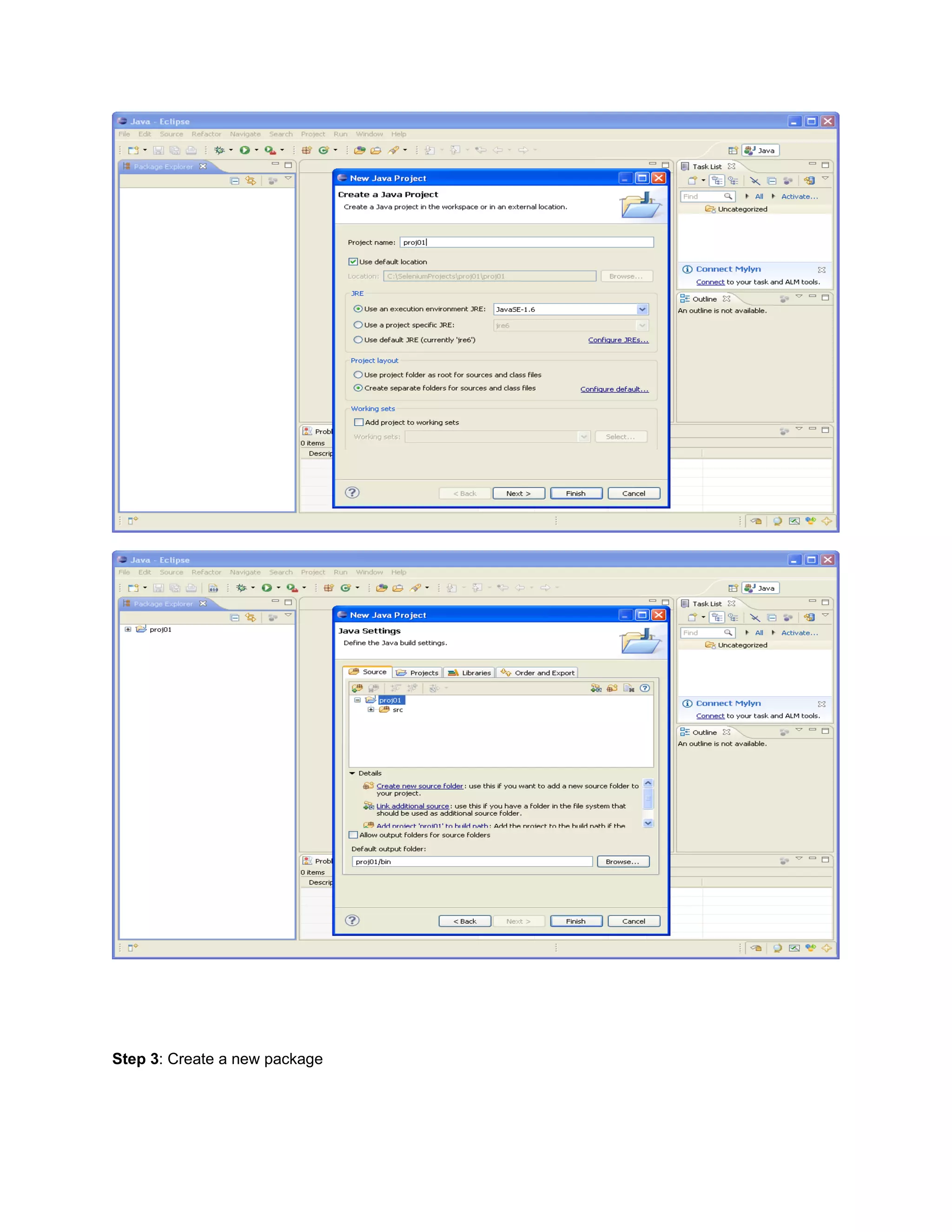 Step 3: Create a new package
 