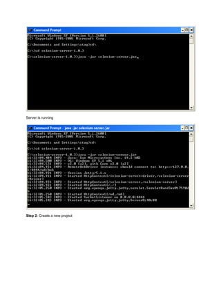 Server is running




Step 2: Create a new project
 