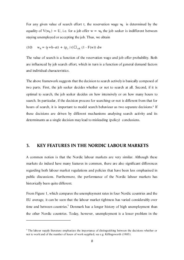 Determinants Of Job Search Intensity Some Evidence From The Nordic