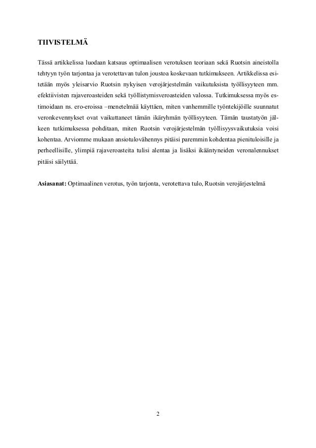 Ruotsin verojärjestelmä Ruotsin verojärjestelmä