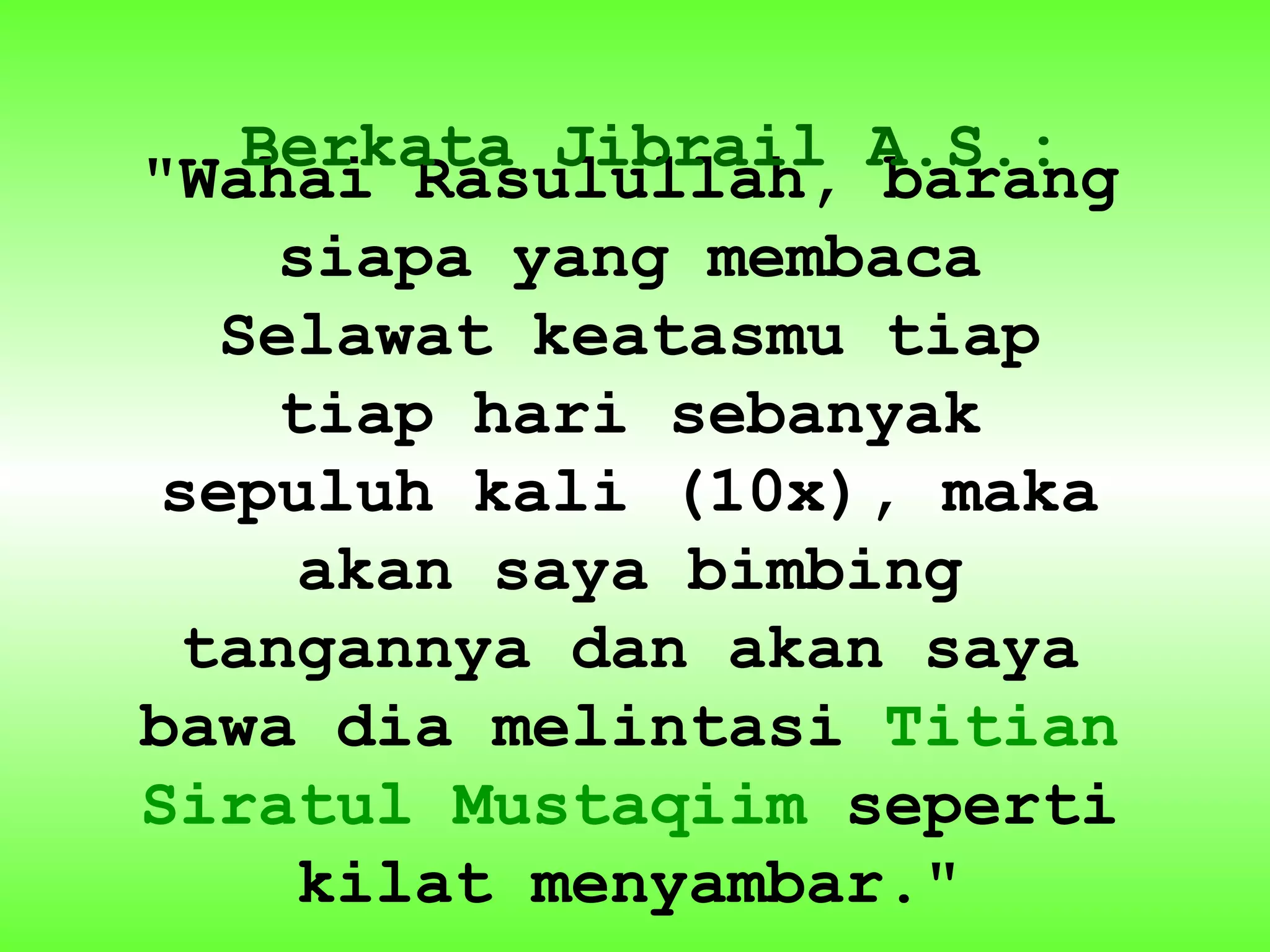 Selawat Rasulullah Selawat Ke Atas Rasulullah SAW | PPS