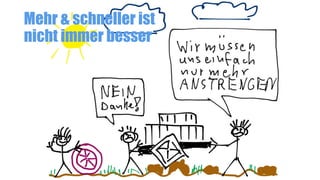 Mehr & schneller ist
nicht immer besser
 