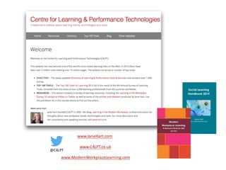 (c) C4LPT, 2016
@C4LPT
www.JaneHart.com
www.C4LPT.co.uk
www.ModernWorkplaceLearning.com
 