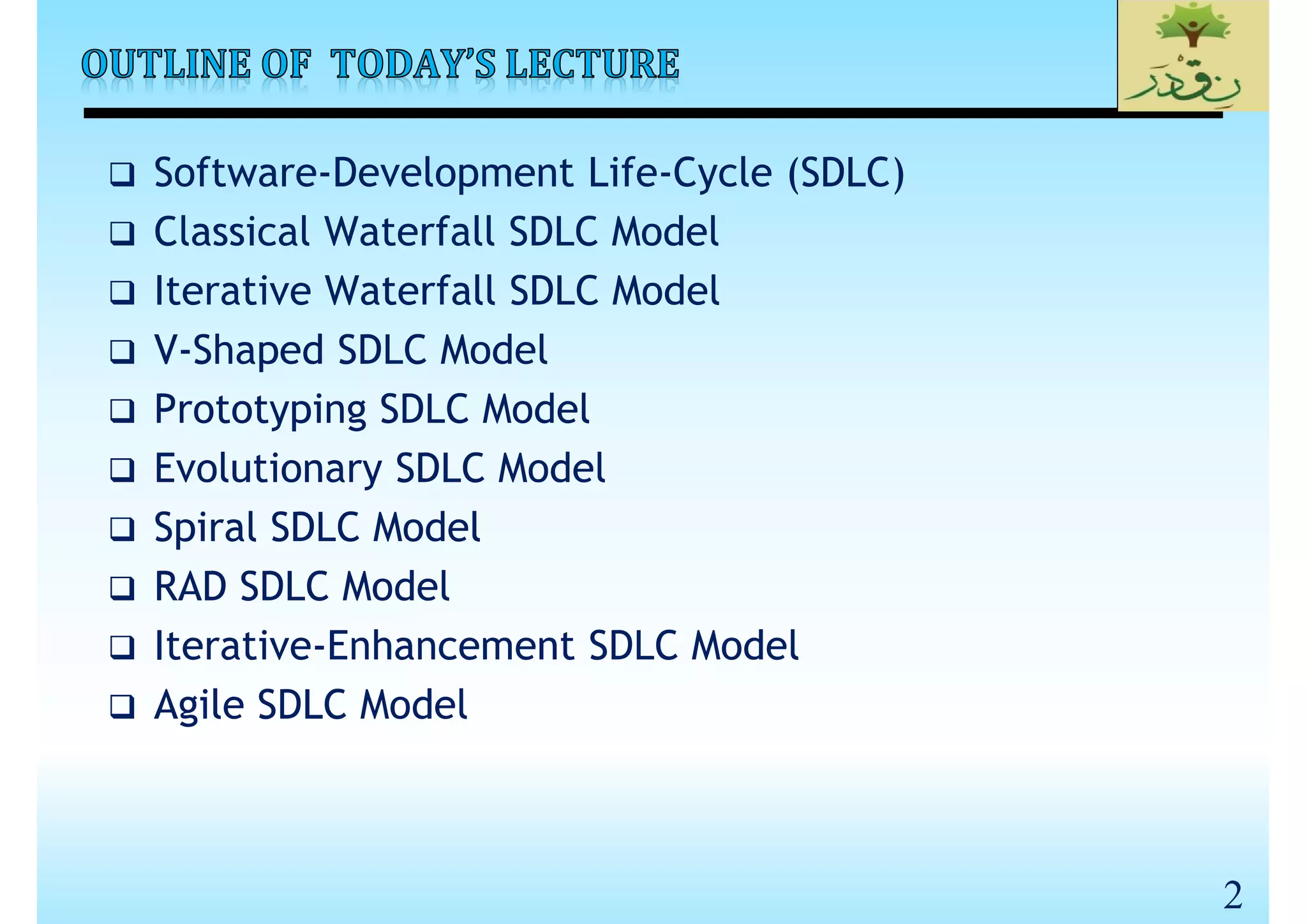 SE_Lec 02_Software Life Cycle Models