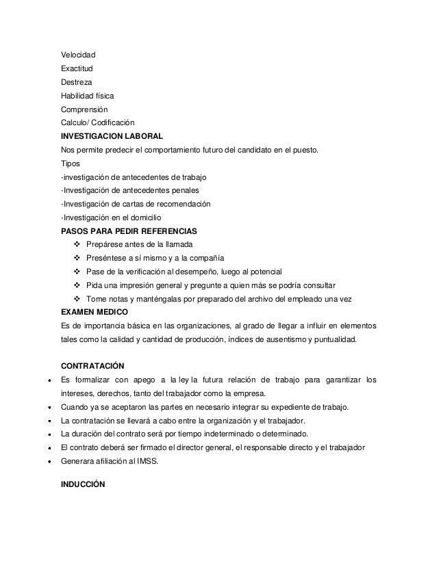 Selección del personal (Chofer)