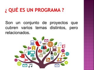 Son un conjunto de proyectos que
cubren varios temas distintos, pero
relacionados.
 