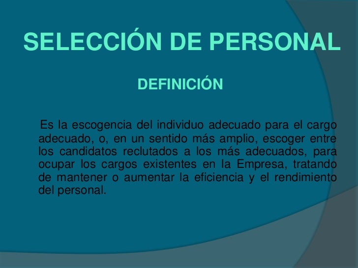 Selección de Personal