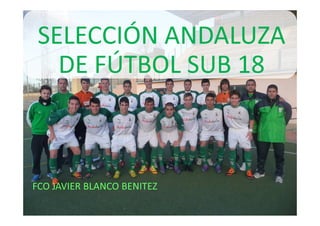 SELECCIÓN ANDALUZA
   DE FÚTBOL SUB 18



FCO JAVIER BLANCO BENITEZ
 