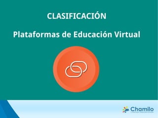 CLASIFICACIÓN
Plataformas de Educación Virtual
 