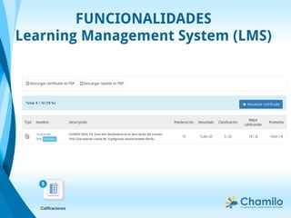 FUNCIONALIDADES
Learning Management System (LMS)
 