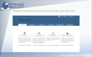 1. Desde el panel de control el cliente crea una selección. 