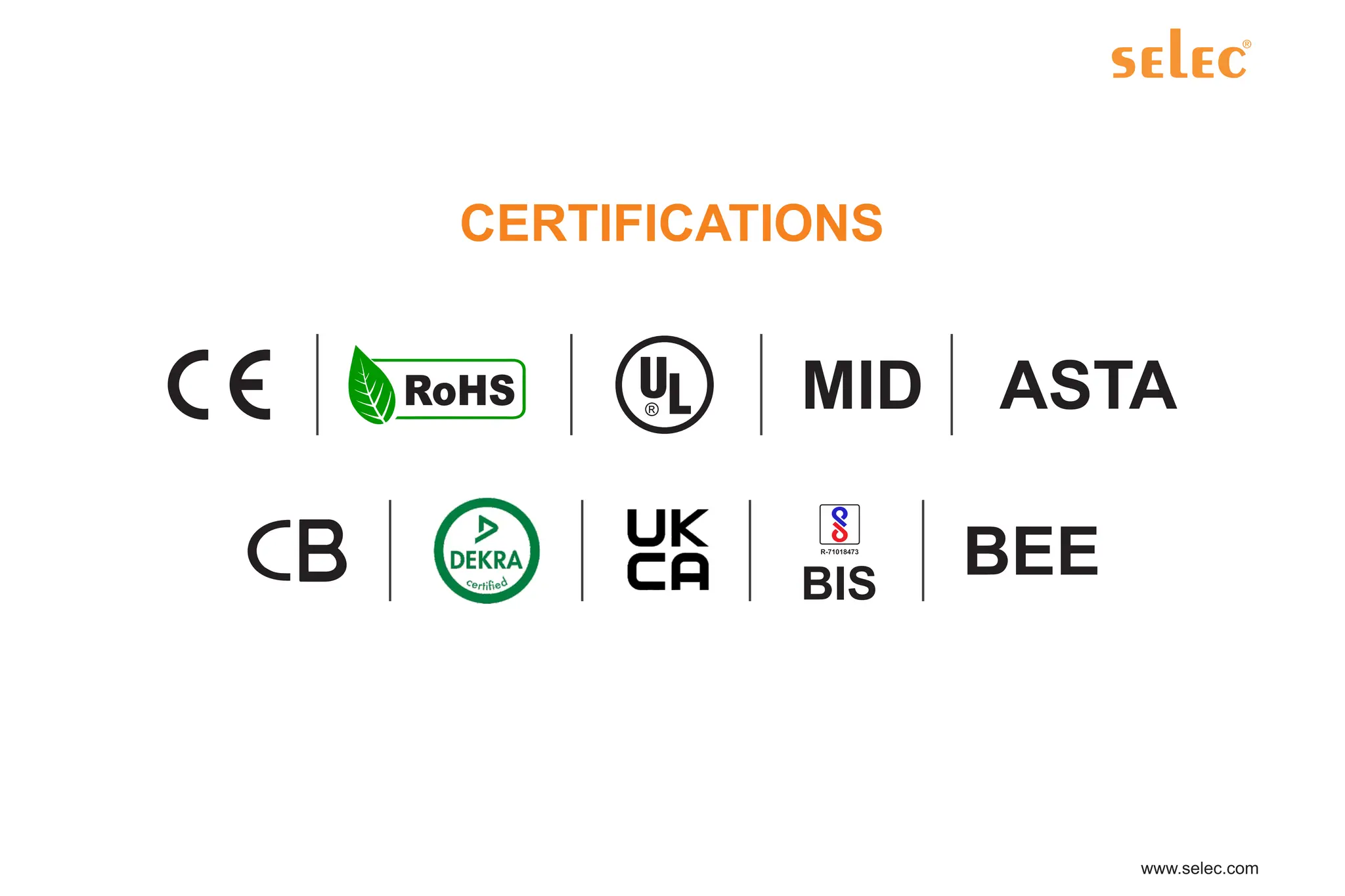 CERTIFICATIONS
ASTA
MID
®
BEE
BIS
 