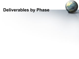 Deliverables by Phase
 