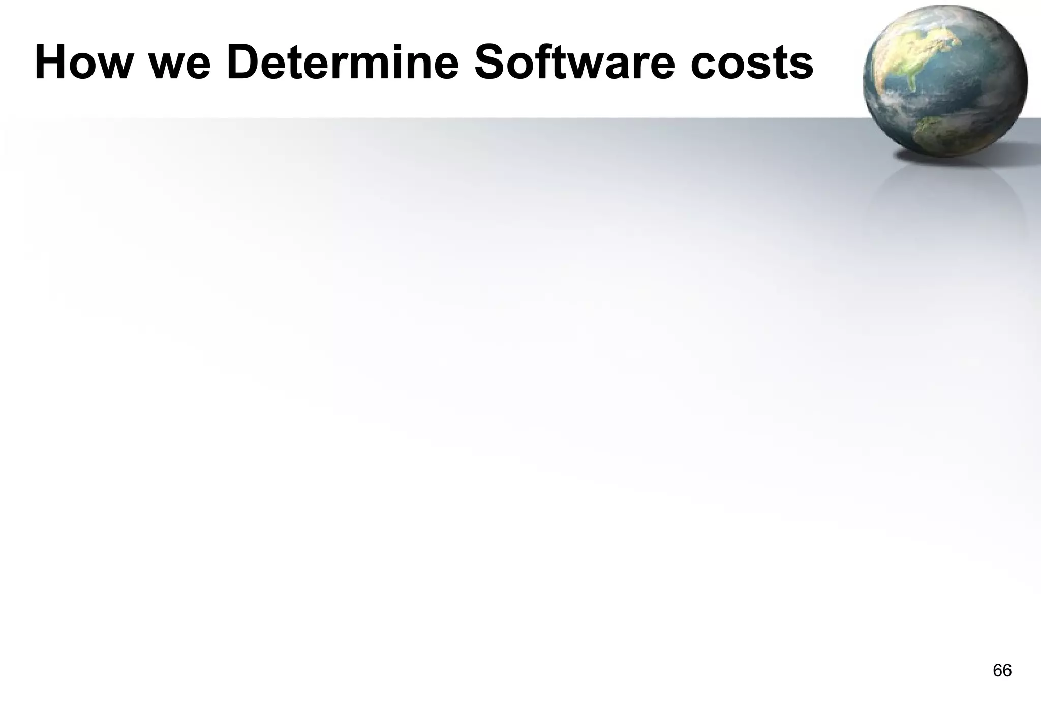 How we Determine Software costs




                                  66
 