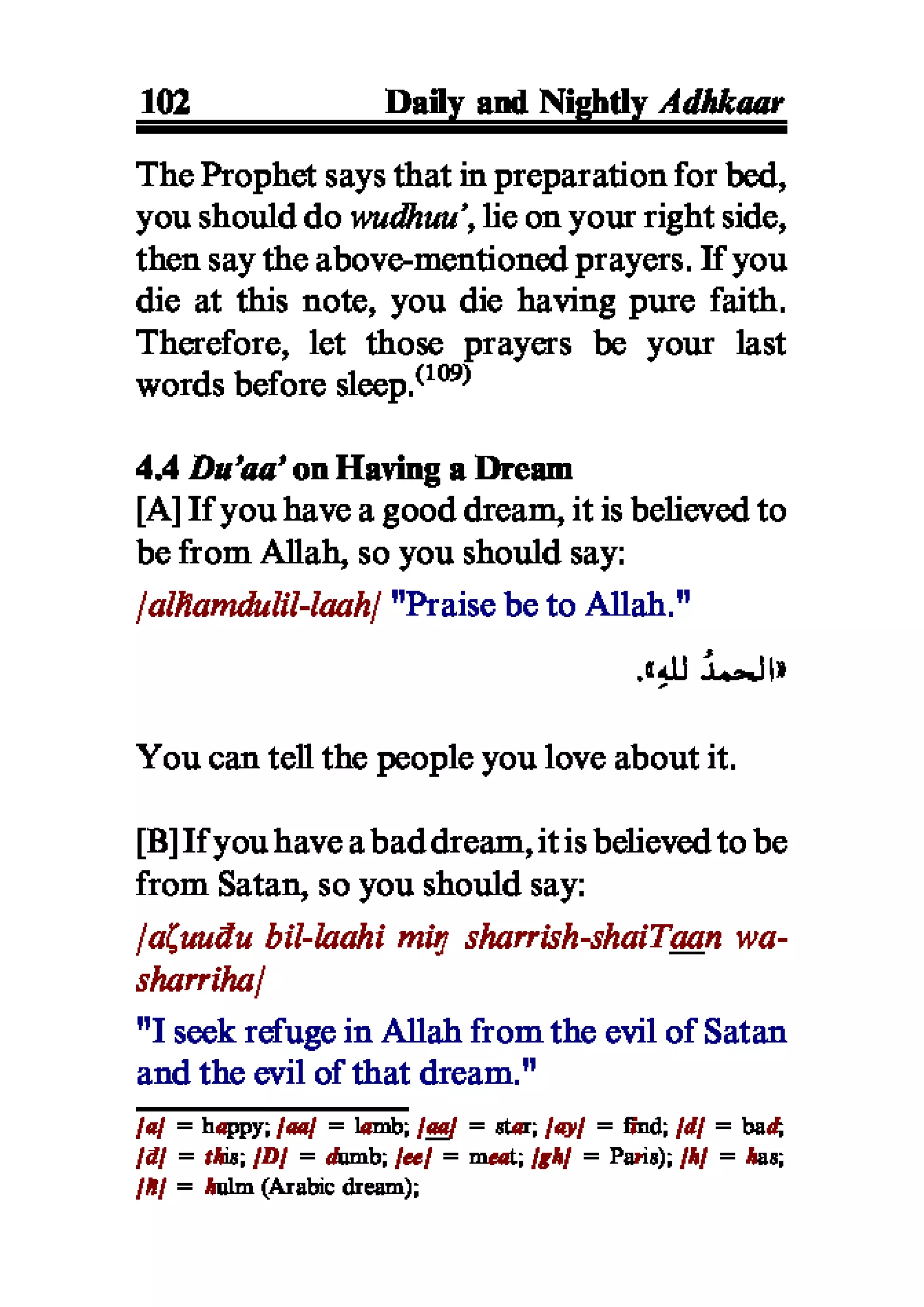 Selected adhkaar situations & supplications