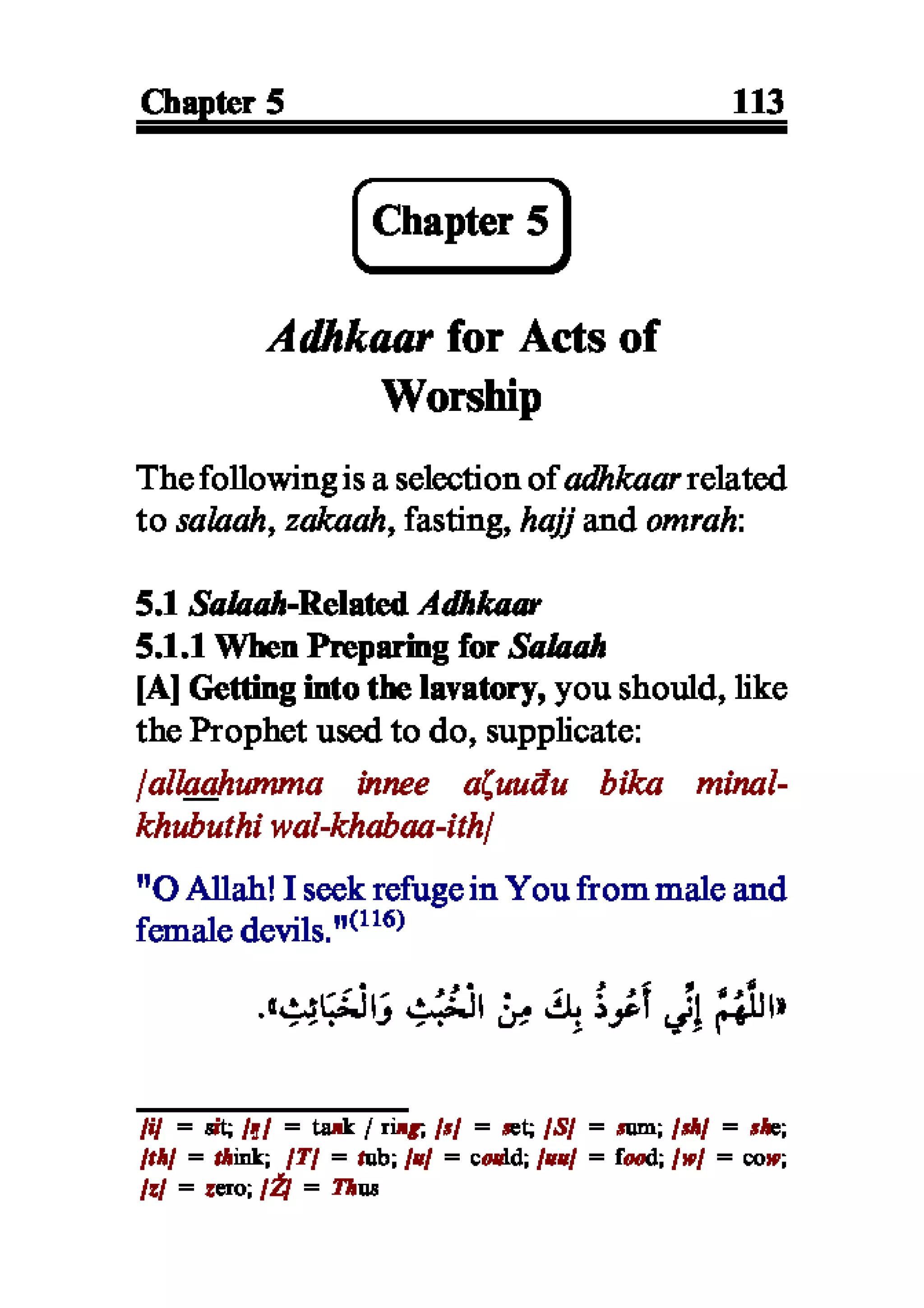 Selected adhkaar situations & supplications