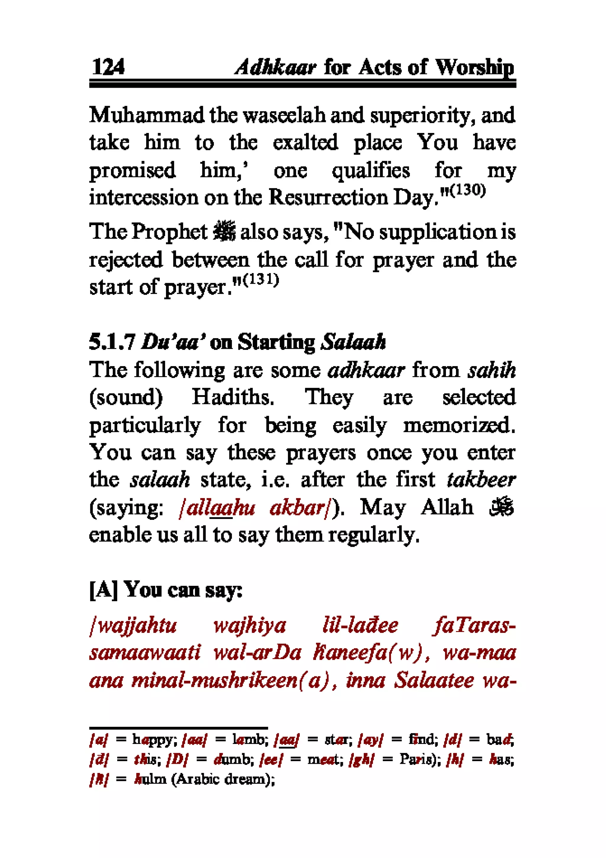Selected adhkaar situations & supplications
