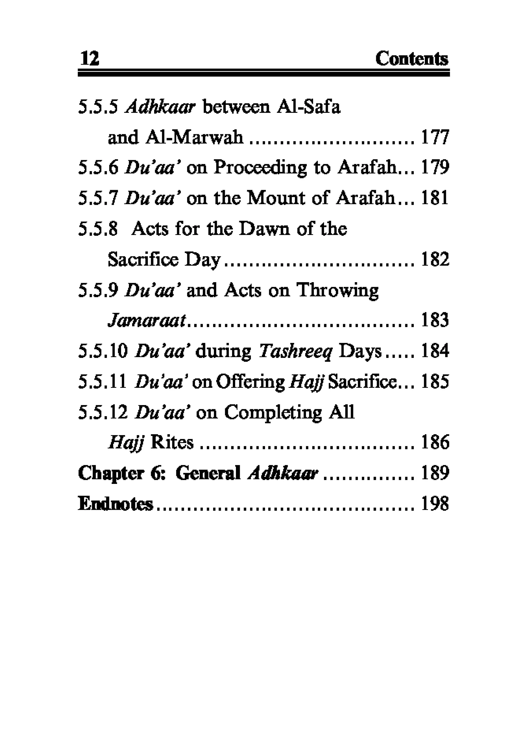 Selected adhkaar situations & supplications