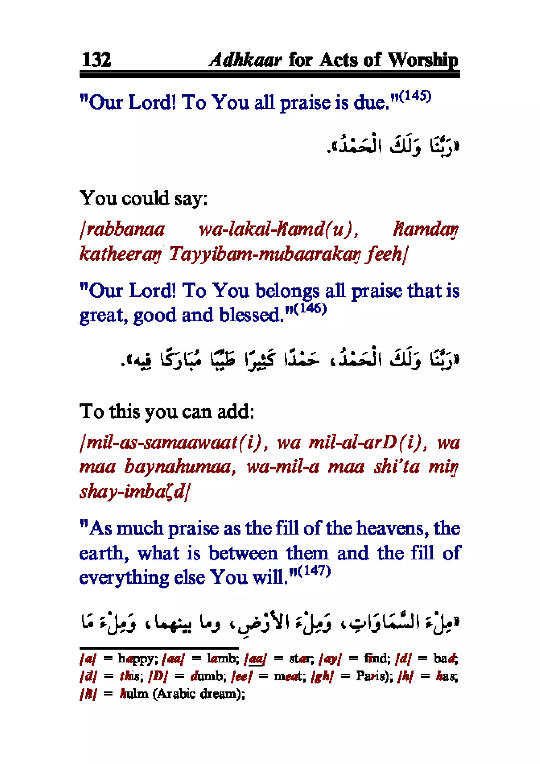 Selected adhkaar situations & supplications