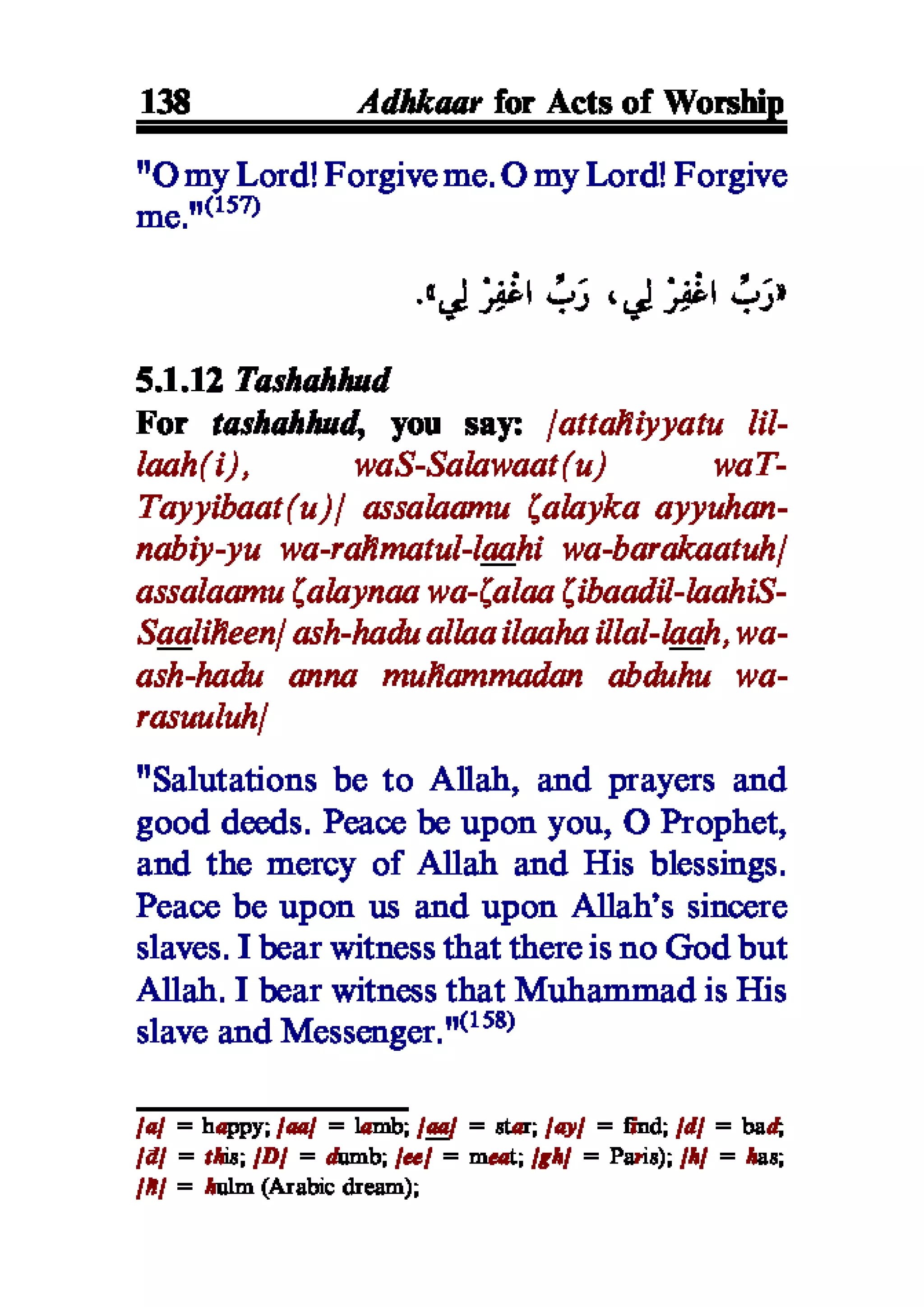 Selected adhkaar situations & supplications
