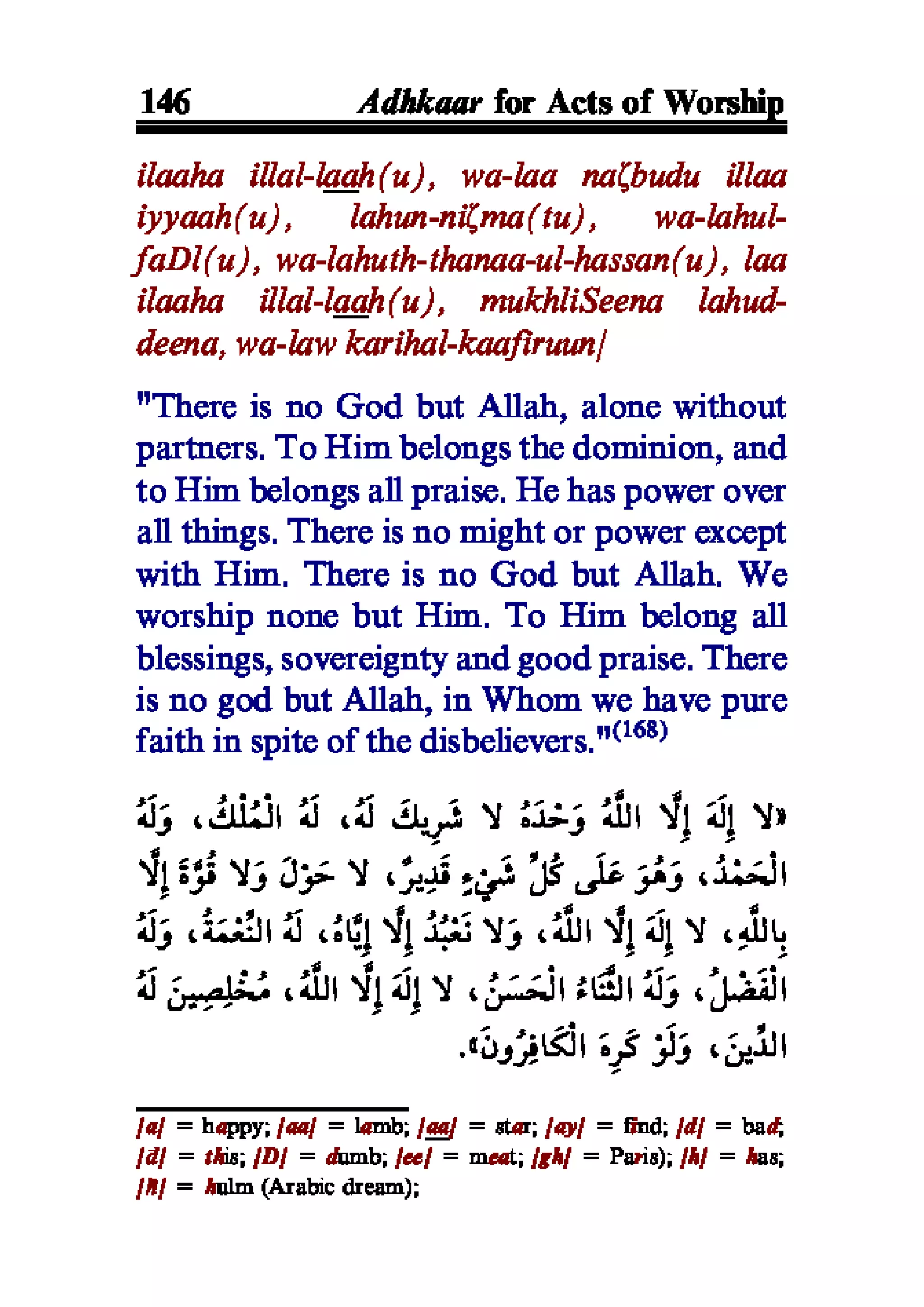 Selected adhkaar situations & supplications