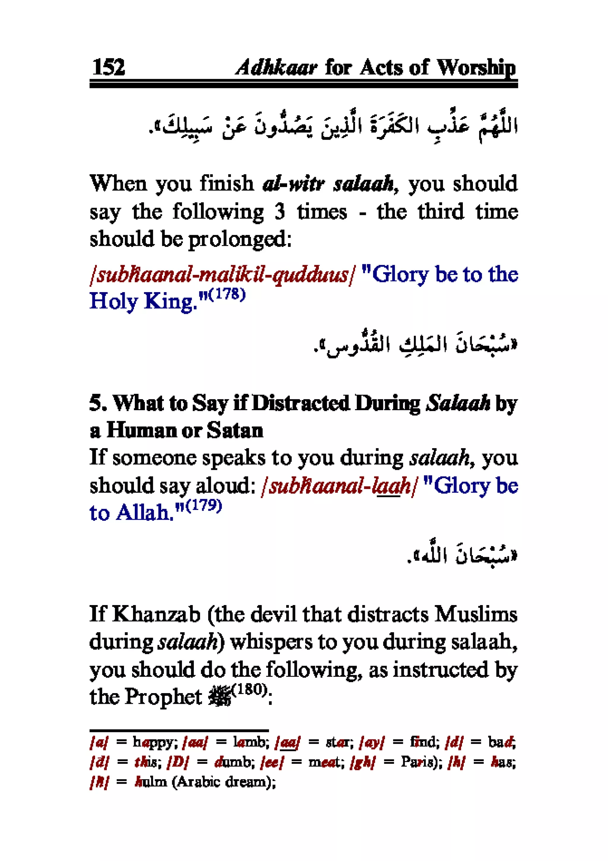 Selected adhkaar situations & supplications