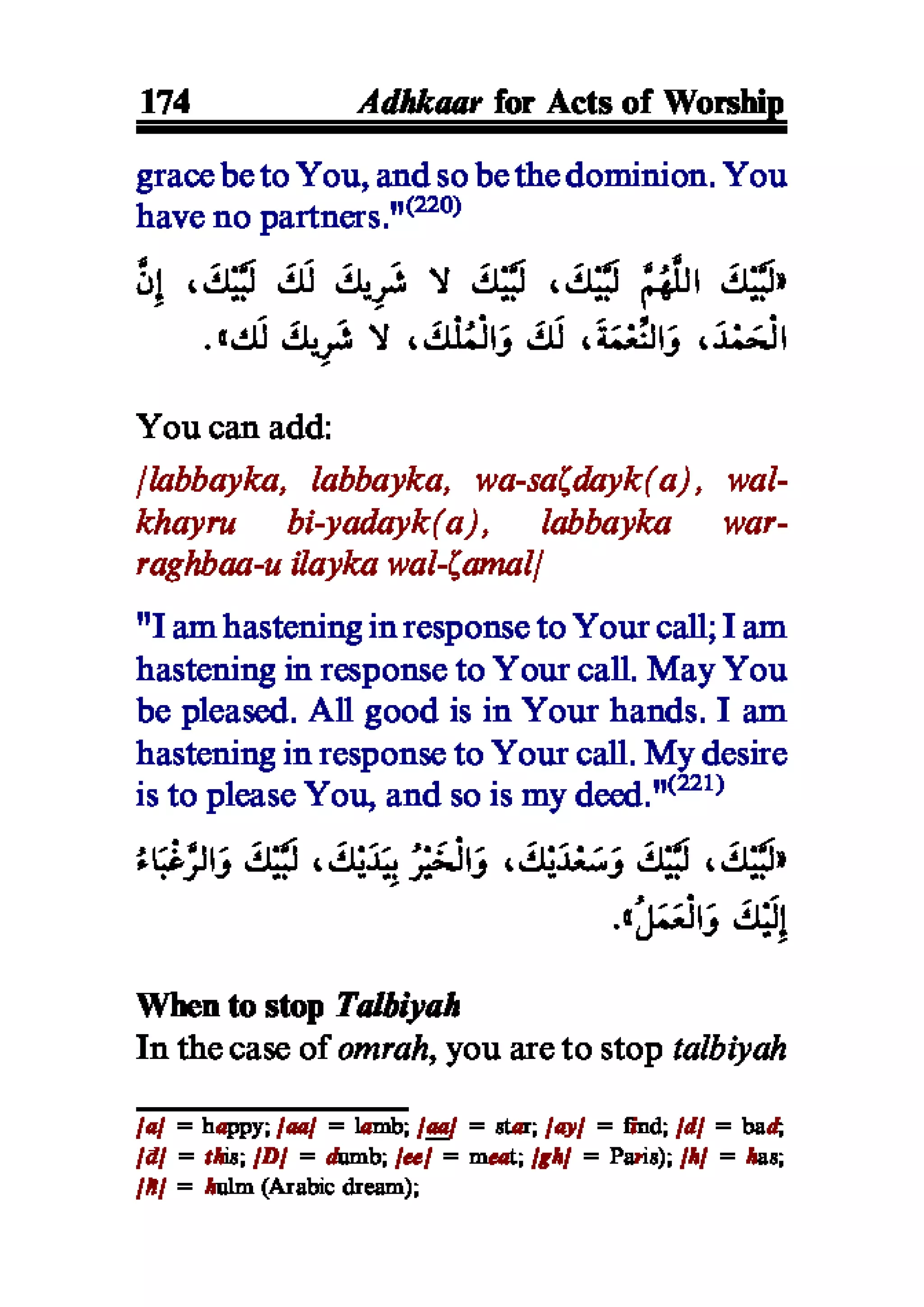 Selected adhkaar situations & supplications