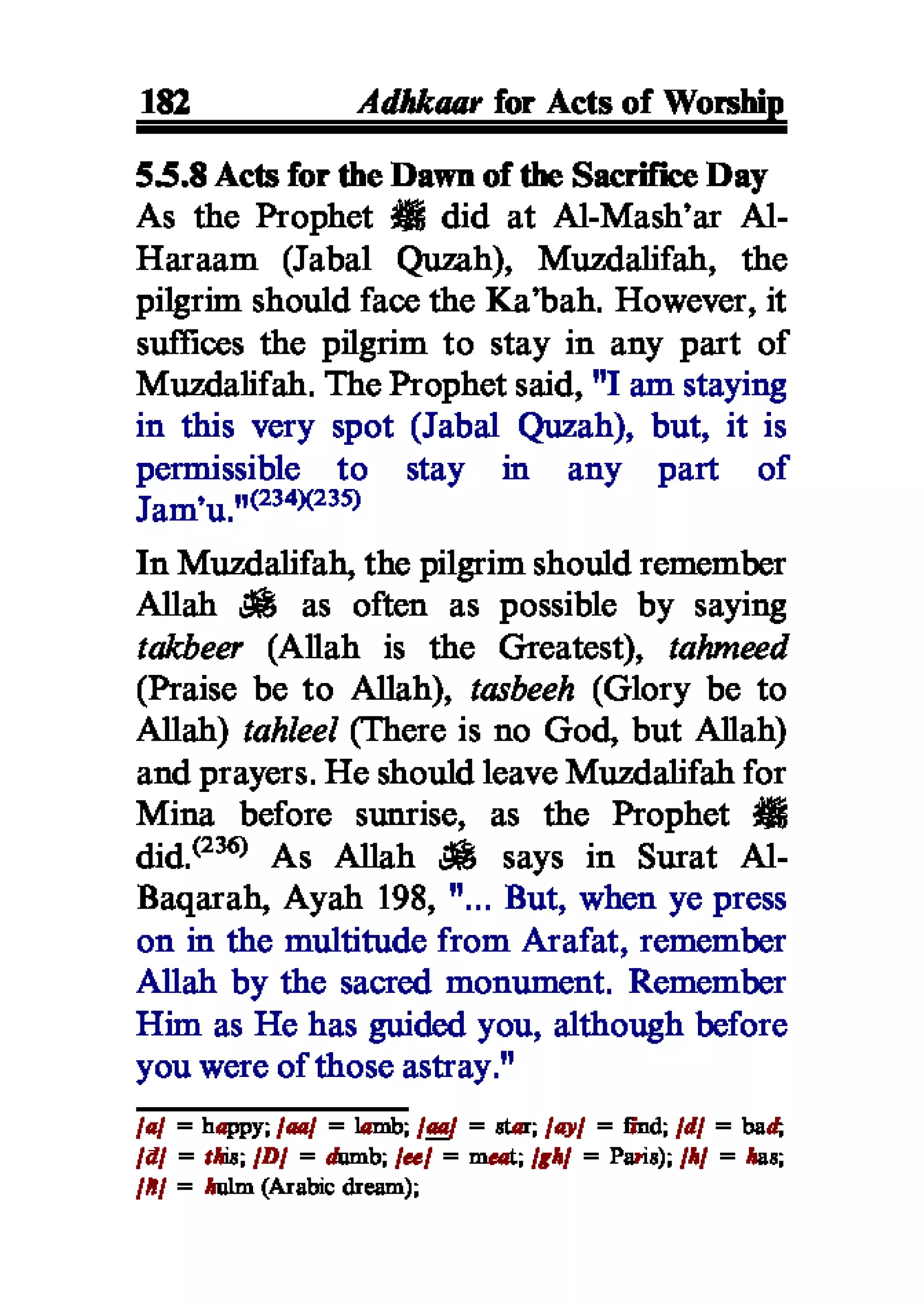 Selected adhkaar situations & supplications