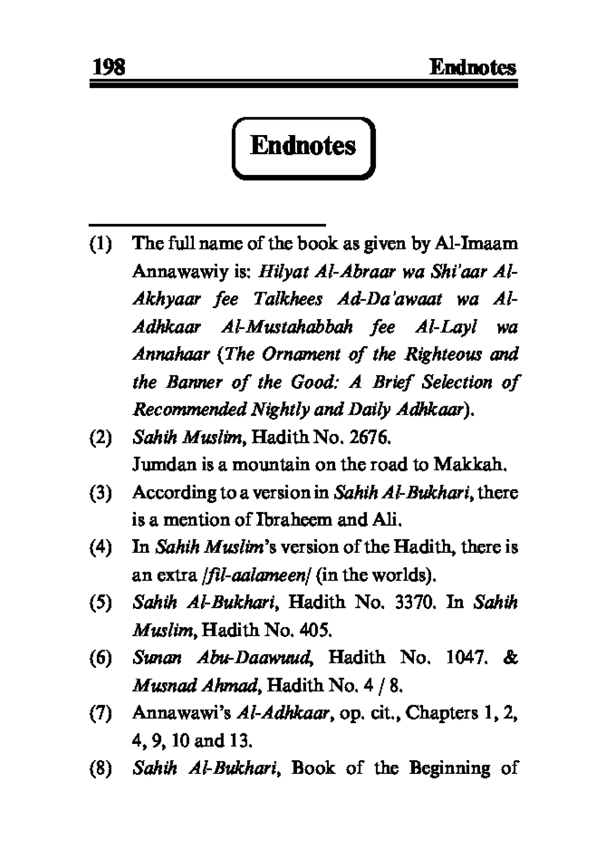 Selected adhkaar situations & supplications