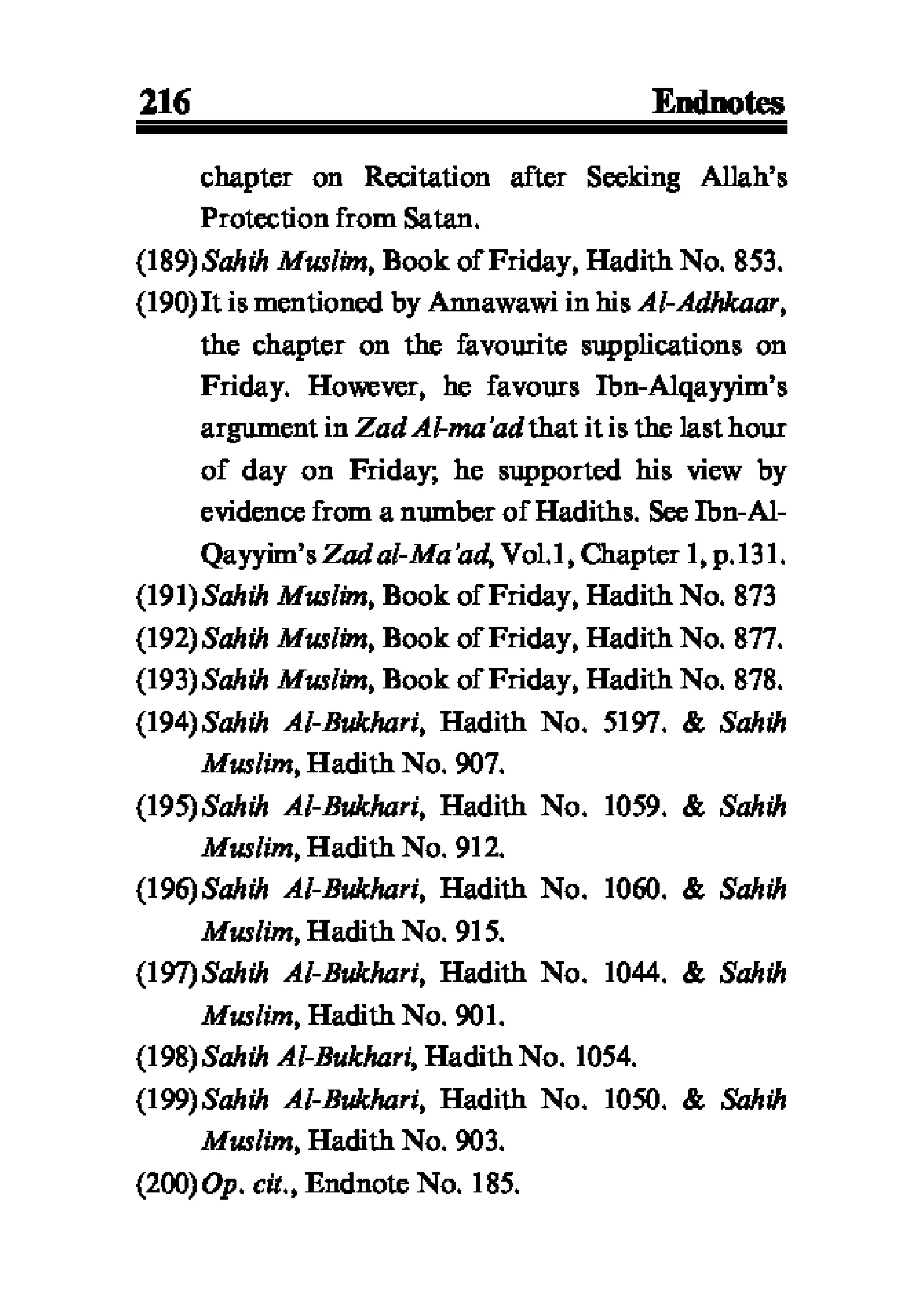 Selected adhkaar situations & supplications