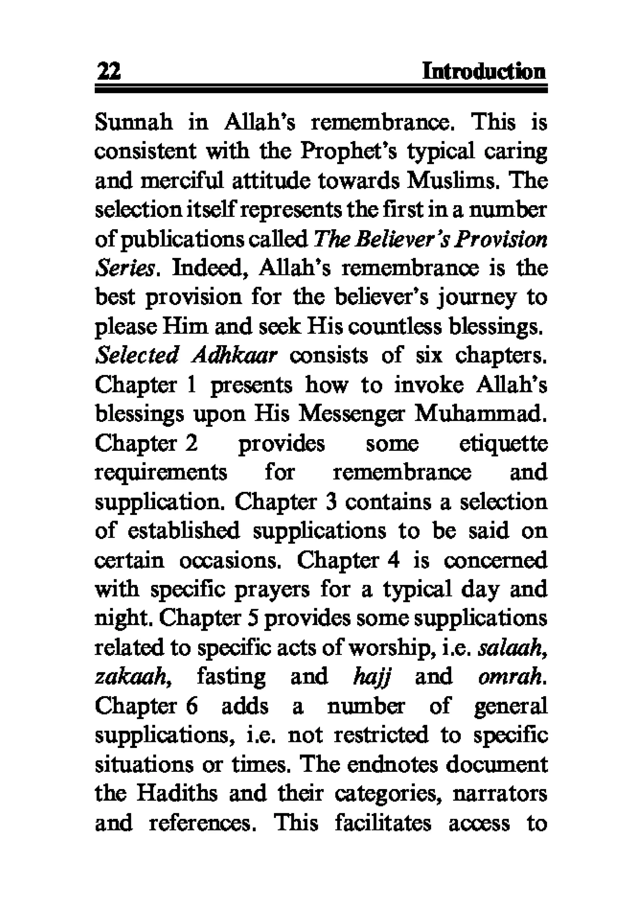 Selected adhkaar situations & supplications