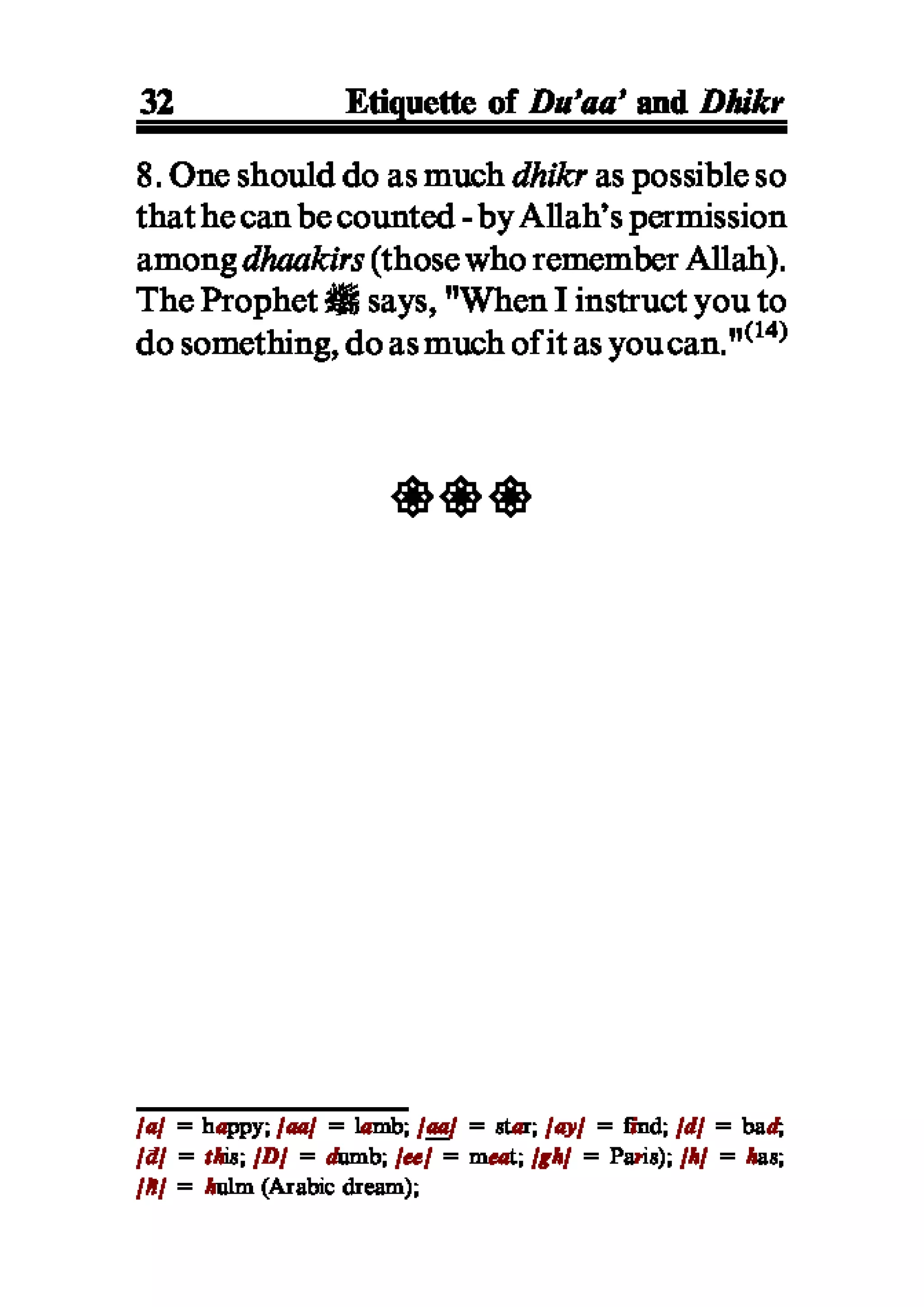 Selected adhkaar situations & supplications