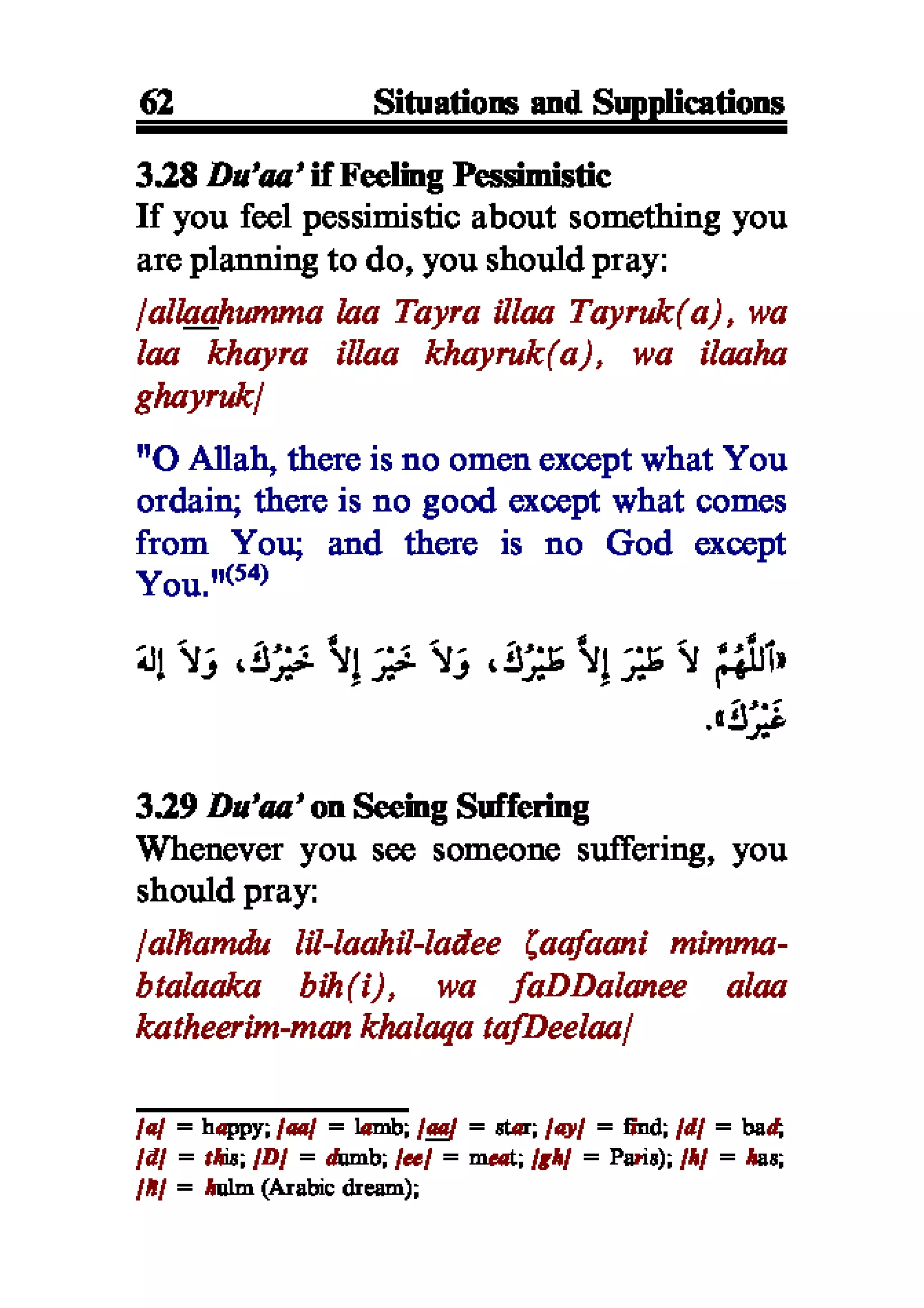 Selected adhkaar situations & supplications
